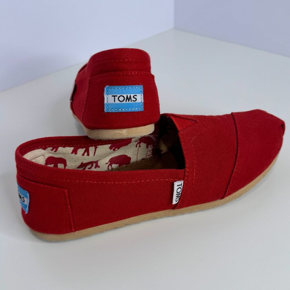TOMS Alpargata Flat Red Heritage Canvas Loafer‎ Women's Size 8 - Picture 5 of 5